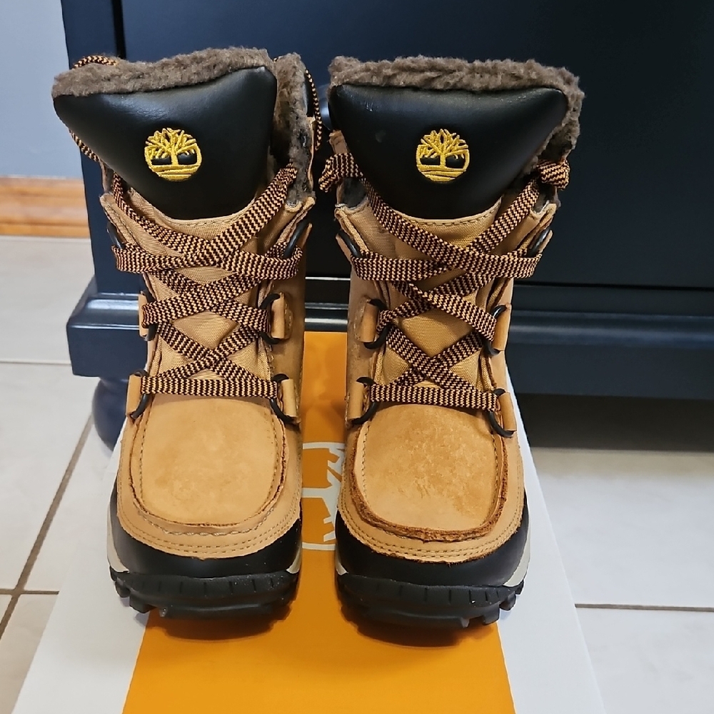 Timberland Kids Tan and Black Winter Boots